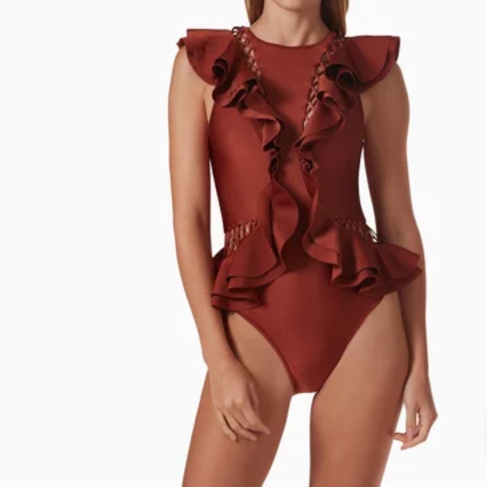 Zimmerman orange bronze swimsuit size 0 us 2-4